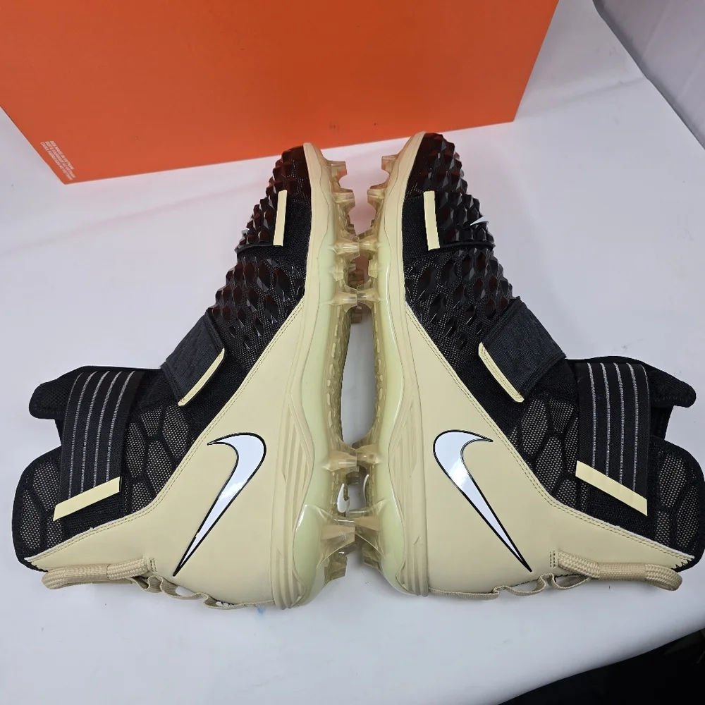 New Nike Men's Size 16 Nike‎ Force Savage Elite 2 Cleats Black Gold BV3962-011.